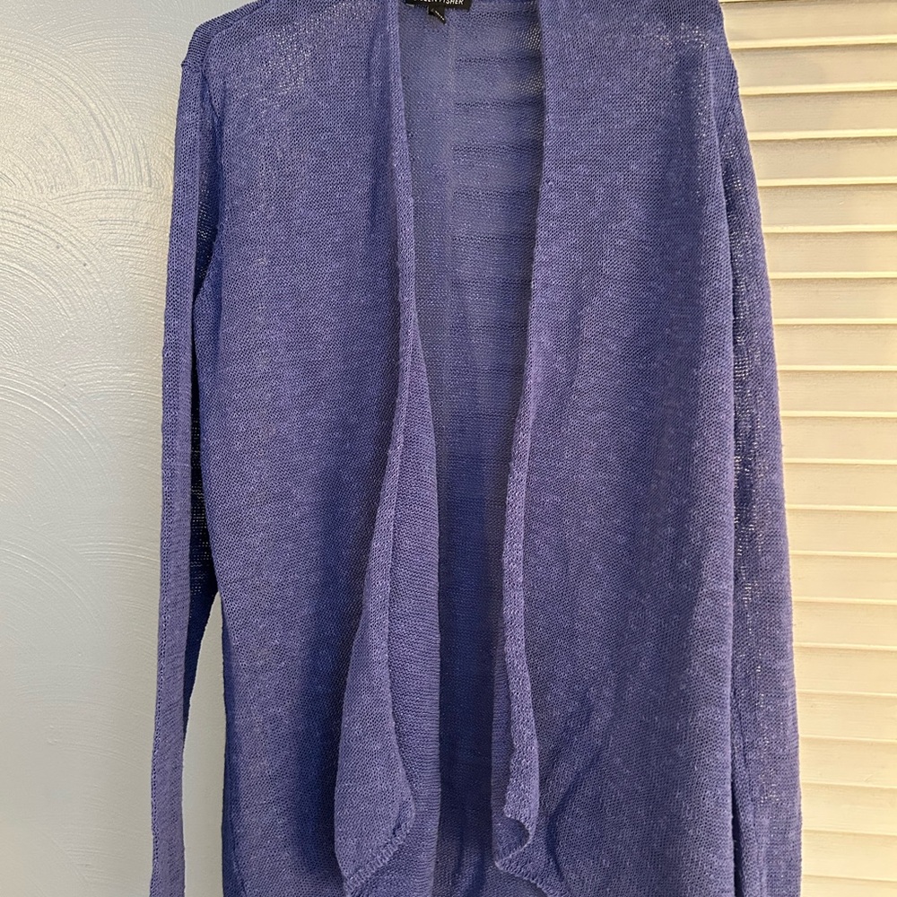 Women's Blue Open Front Sweater